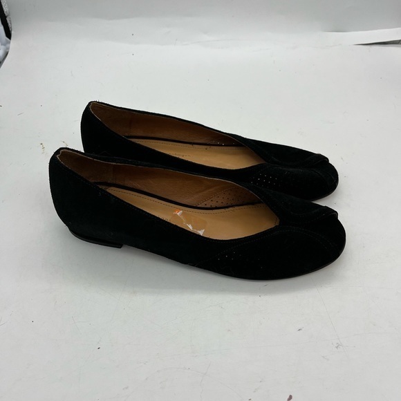 Anonymous Copenhagen Women’s Tiffy Black Genuine Suede Peep Toe Flats - Picture 7 of 12